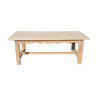 Farmhouse table in solid oak raw wood