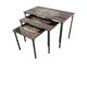 Ensemble de 3 tables gigognes vintage / tables d'appoint avec céramique