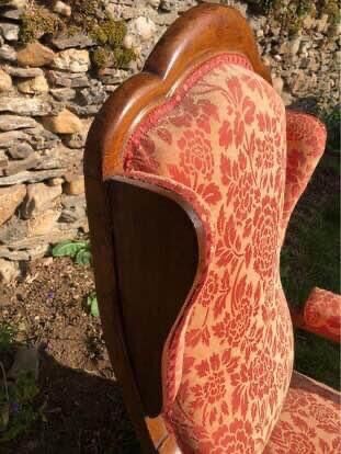 Voltaire armchair with walnut ears