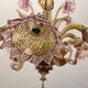 Venetian Pink Amber Murano Glass Chandelier 1960’s