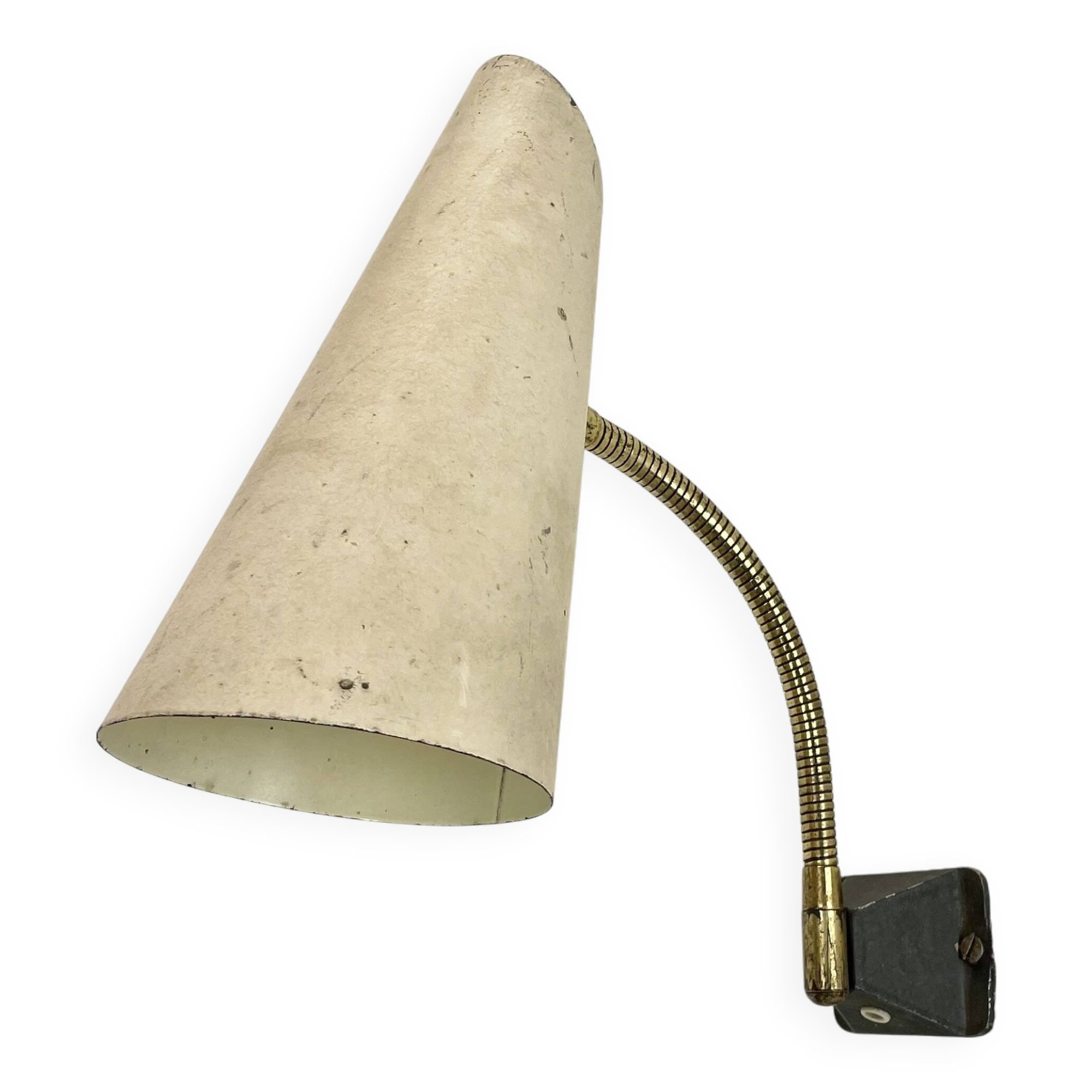 Rare adjustable diabolo brass stilnovo style wall ceiling light, italy 1950