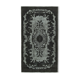 Hand-knotted antique turkish 1970s 167 cm x 300 cm black rug