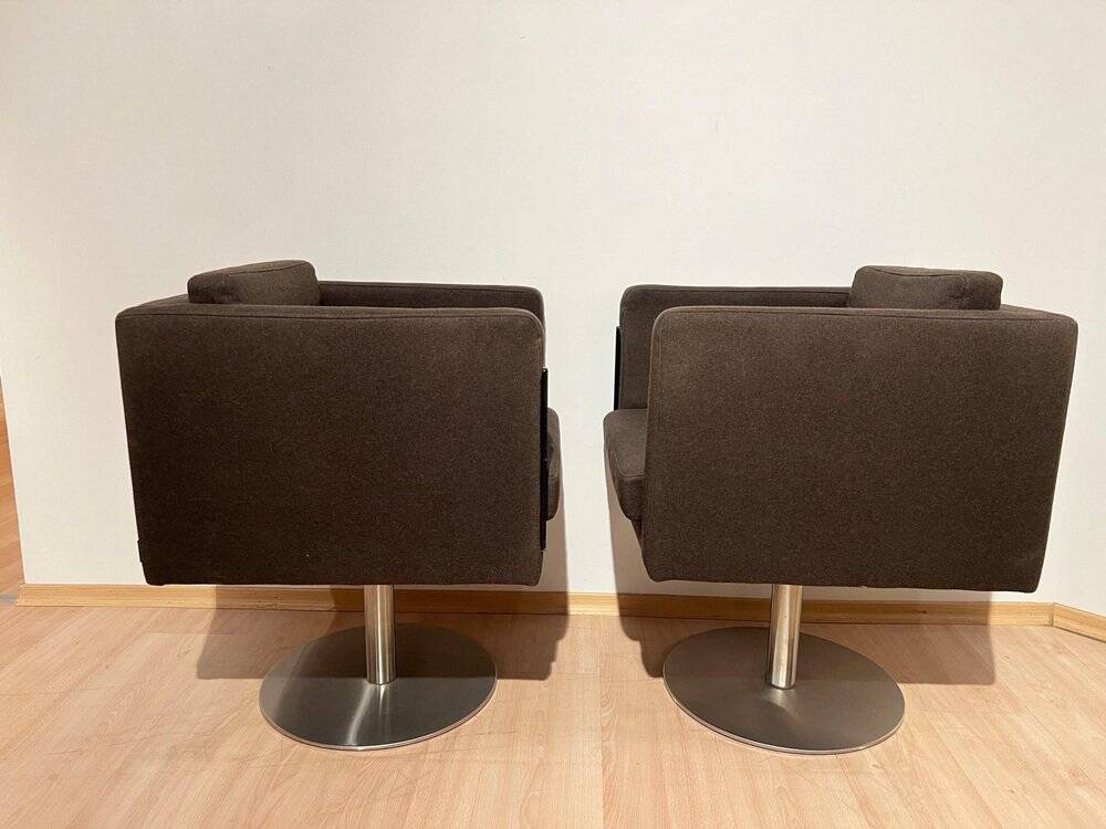 Set of Dutch Cubic Swivel Chairs with Tableau by Lensvelt, 2001