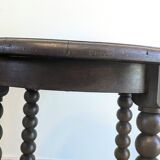 Antique side table with turned legs in solid wood, Louis XIII style