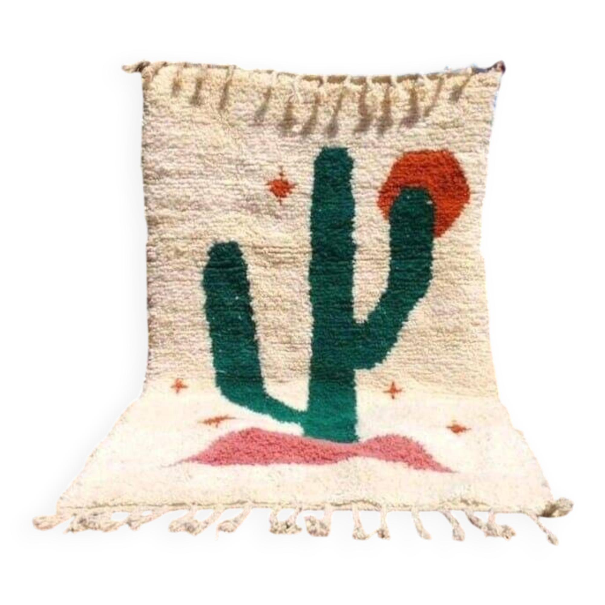 Handcrafted Beni Ouraine rug, size 200 x 300 cm, colorful patterns