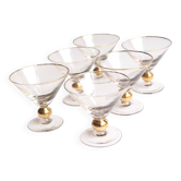 Série de 6 coupes à champagne cerclée or