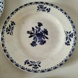 Set of 12 ironstone plates – Deep blue & red