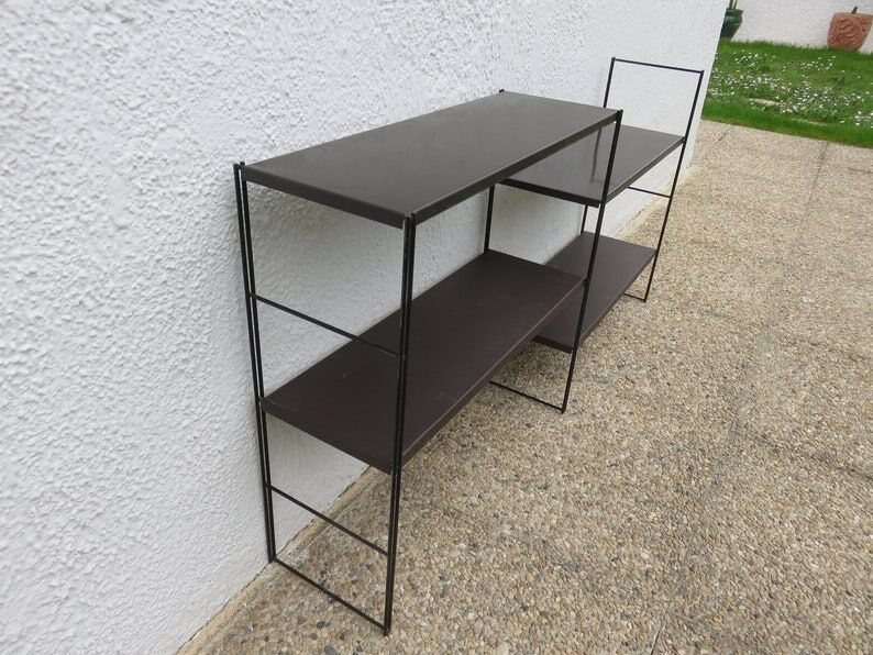 Modular wall string shelf in metal 50s 60s