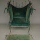 Postmodern Baroque style Armchair and Ottoman, 1980s