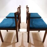 Asko Finland set of 4 Tectonia dining chairs by Jussi Peippo, 1960