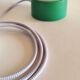 Vintage white opaline living room bedside desk lamp "Green and lavender"