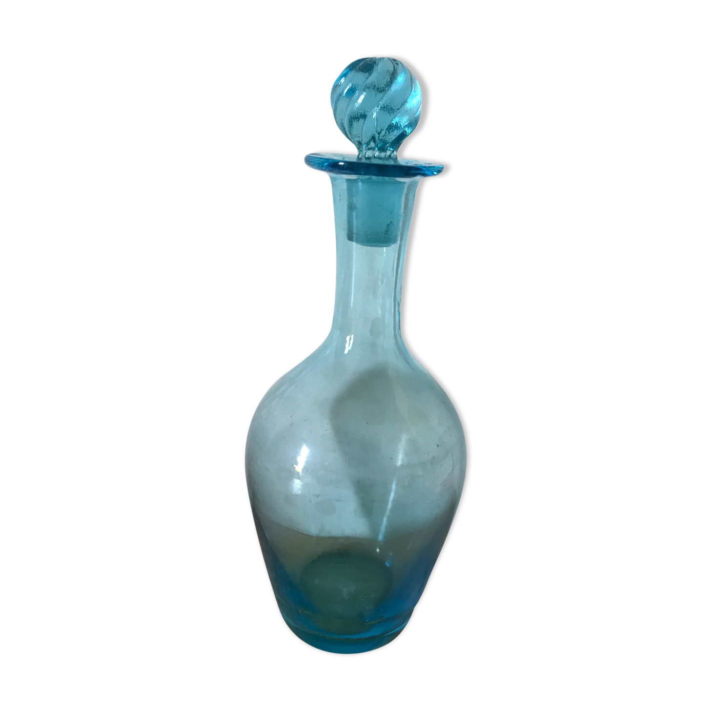 Carafe verre bleu