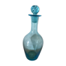 Small blue glass carafe