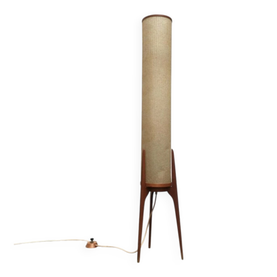 Lampe tripode fusée en teck, années 1960