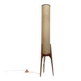 Mid-century tripod rocket floor lamp in teak, 1960s.