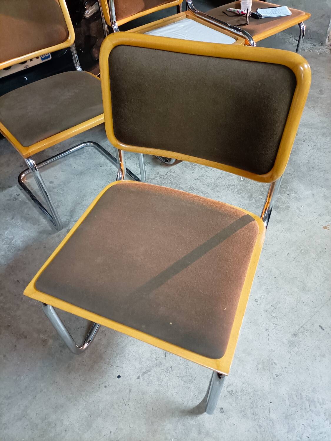 4 Cesca B32 Breuer chairs renovated beige