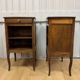 Pair of walnut bedside tables