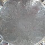 Silver-plated copper tray, on three legs
