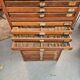 Wooden printing cabinet 36 drawers with typographic letters