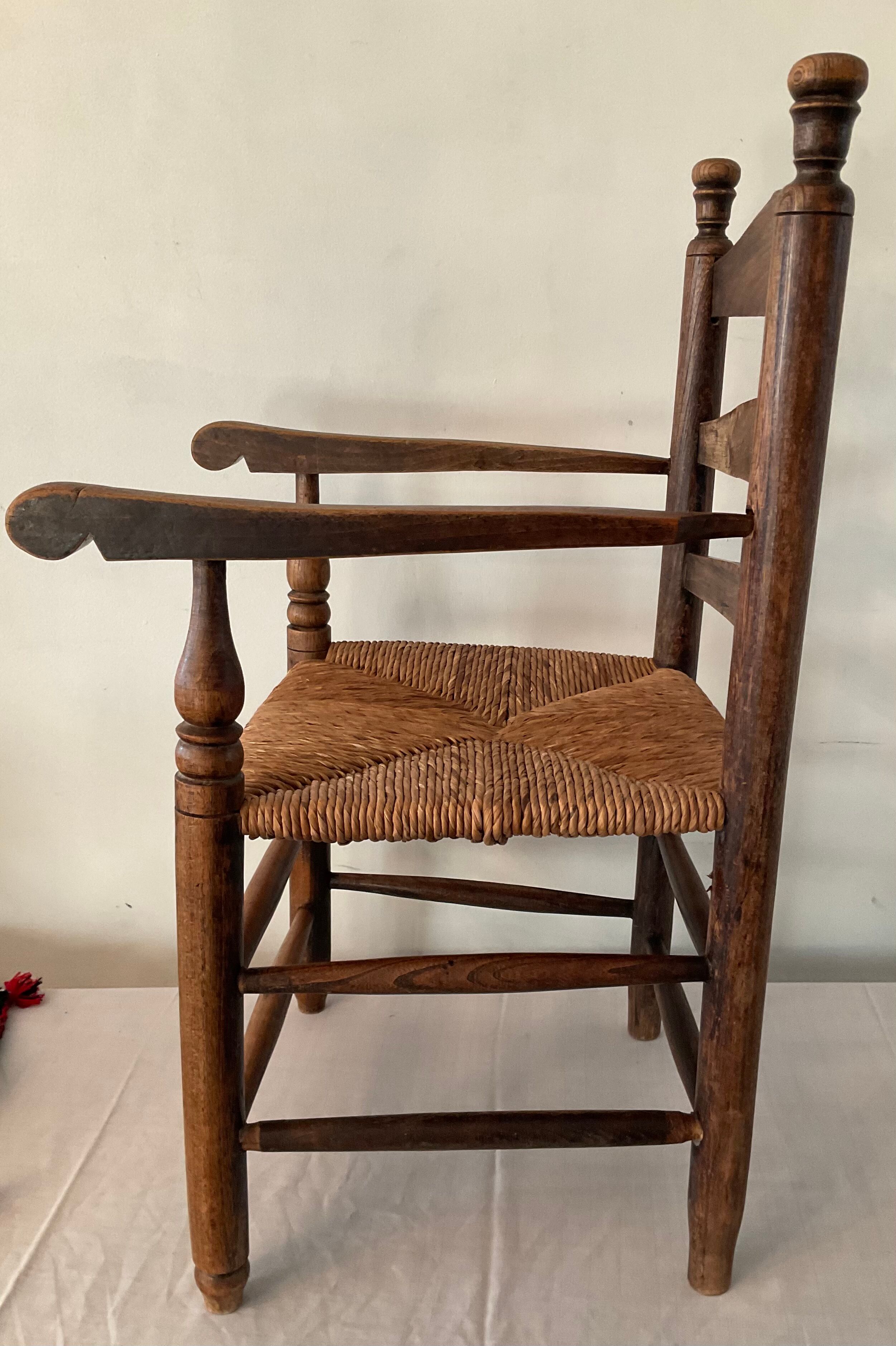 Vintage straw children's chair