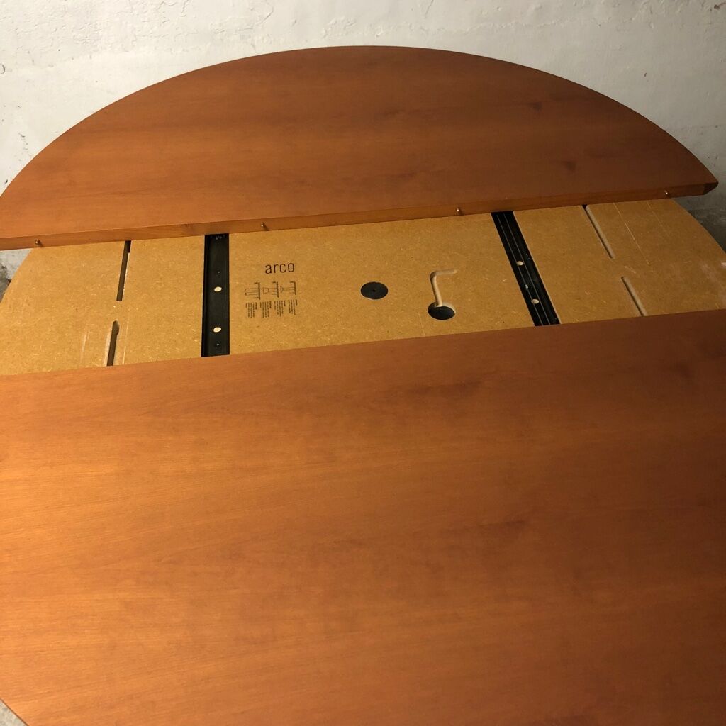 Arco wood and concrete round dining table