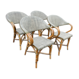 Lot of 4 chairs terrace bistro type "Parisian" brown and beige