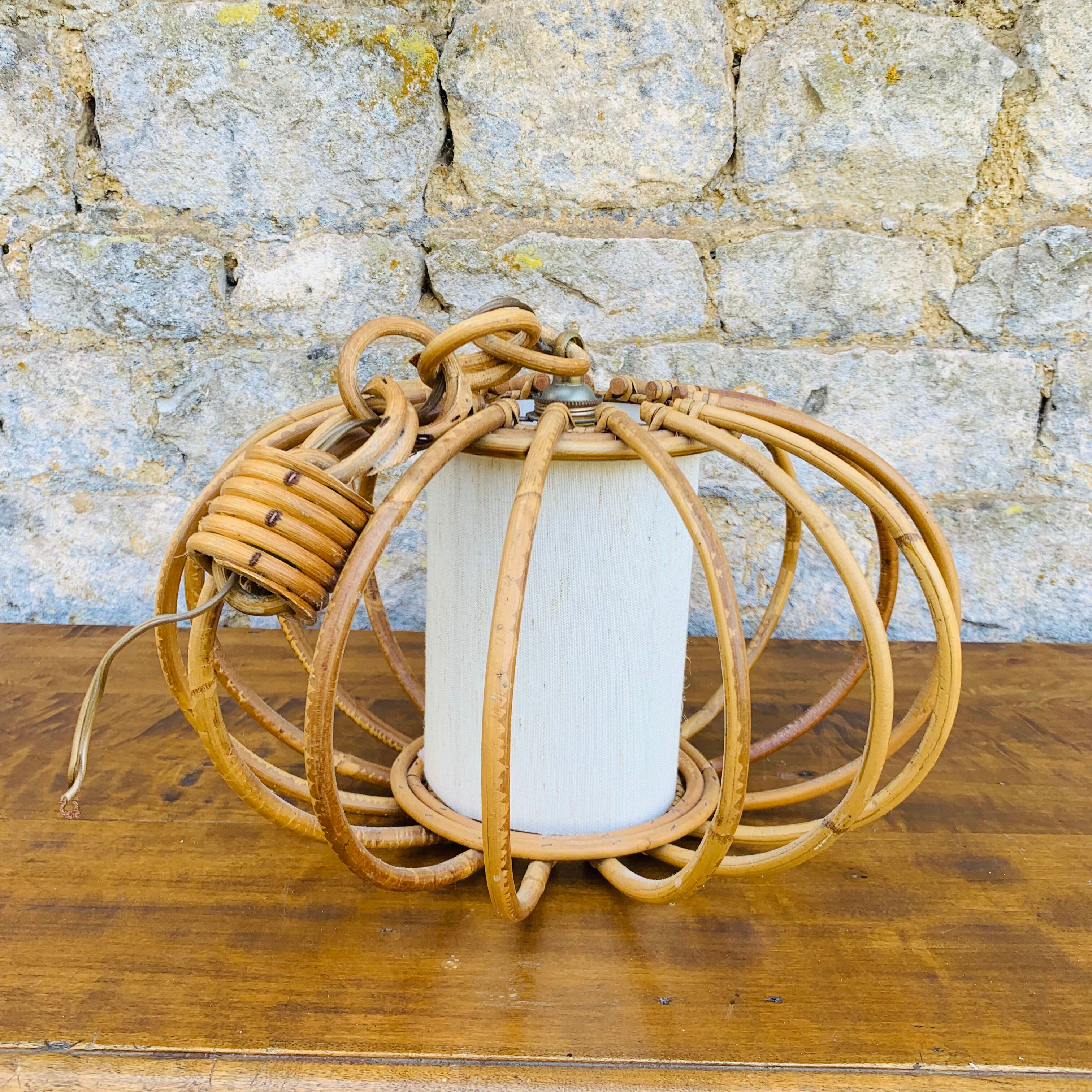 Vintage rattan pendant lamp