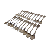 Collection 22 small spoons and forks famous monuments