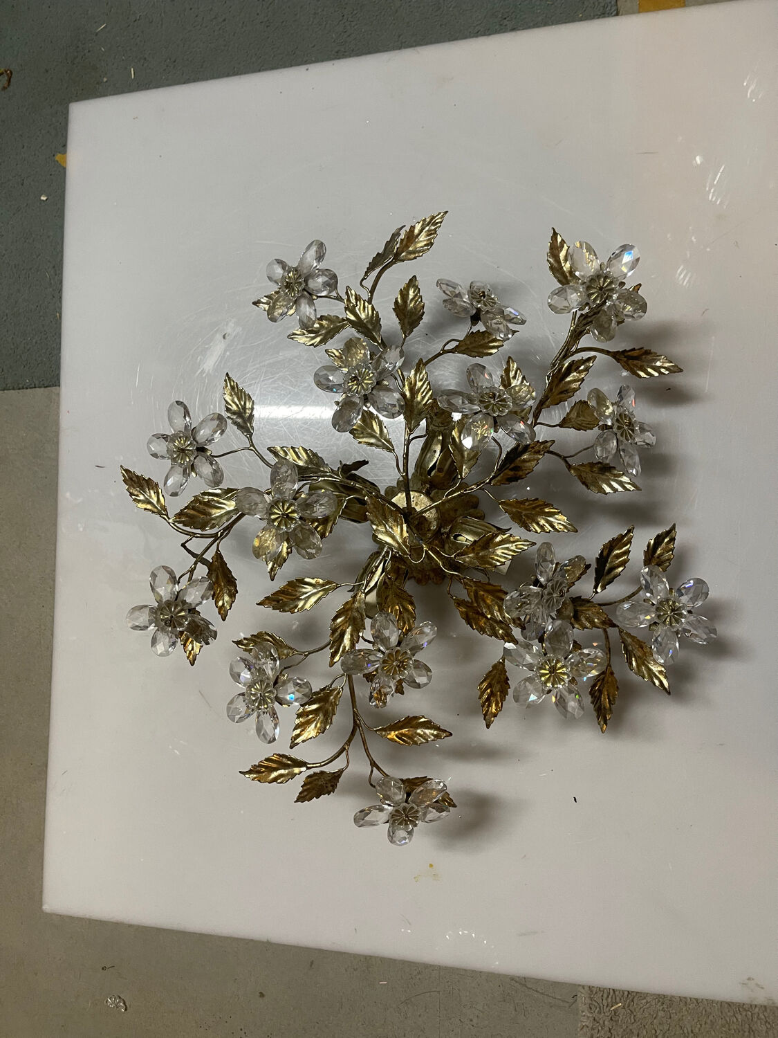 Plafonnier Crystal Flower en tôle