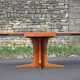 Round wooden table with 3 extensions, table with central star foot, dining table, living room table