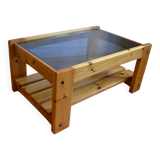 Wood and glass coffee table