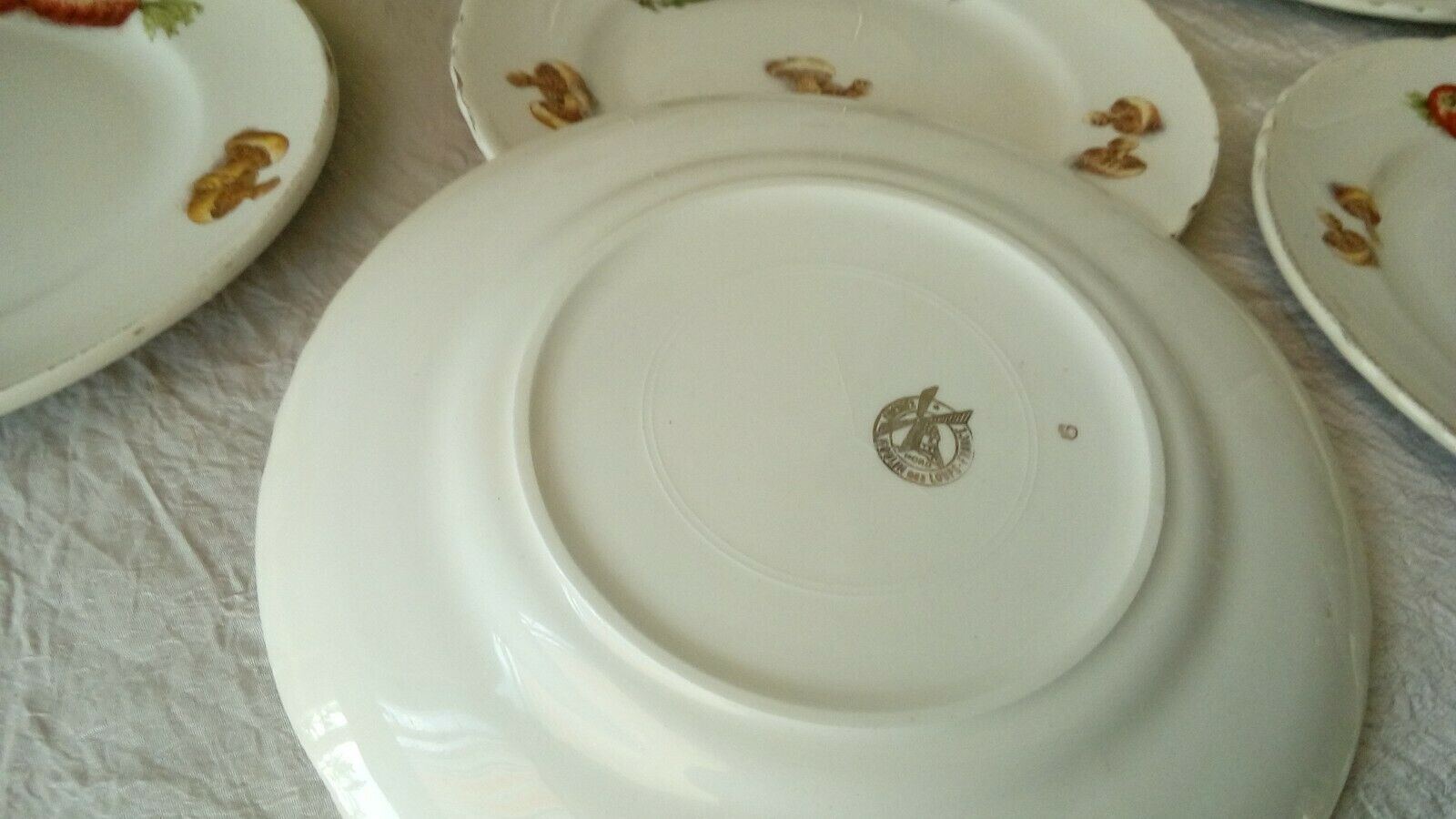 6 dessert plate in faience decor legumes 4 seasons moulin des loups n°1