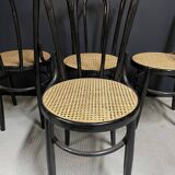 4 chairs bistro cané wood courbet