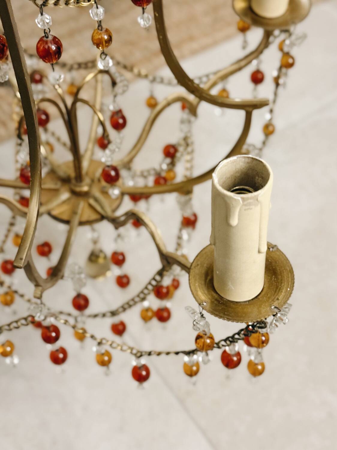 Glass bead chandelier