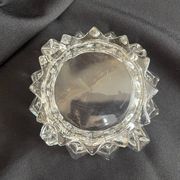 Art deco ashtray in old vintage molded glass glass pocket emptier