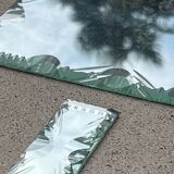 Beveled mirror glass - knife holders, bottle coasters