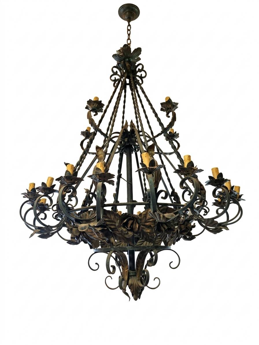 Lustre en fer forgé ( grand modèle) 170 × 120 cm