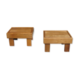 Low table pair in oiled solid elm, Regain house 1970