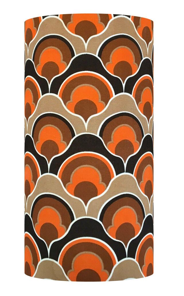 Osiris Black H50 D25 lampshade - vintage fabric 1970's
