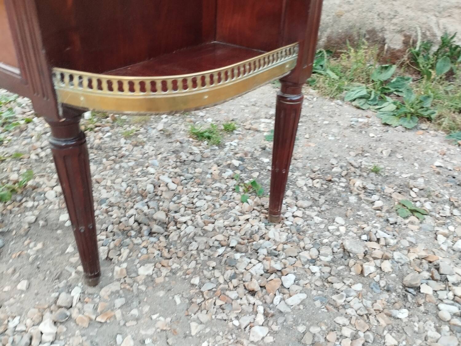 Antique Louis XVI style chest of drawers with marble top