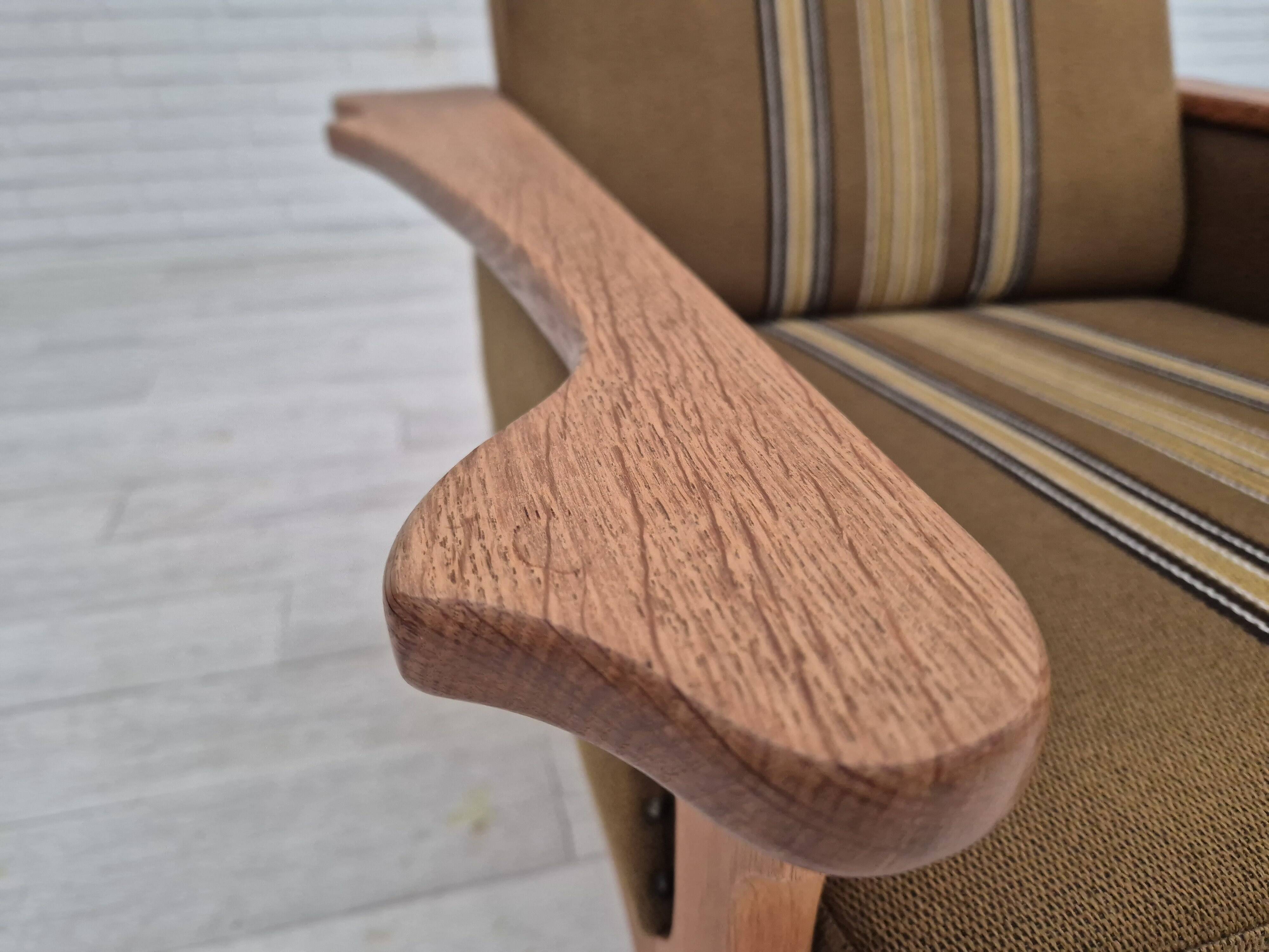 1970s, Danish design, club chair, original very good condition, furniture wool fabric.