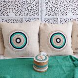 Housse de coussin Aussa avec deco en coquillages