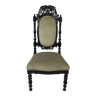 Chaise de nourrice à haut dossier sculpté et laqué noir, Napoléon III