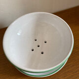 Glazed terracotta strainer and its cup