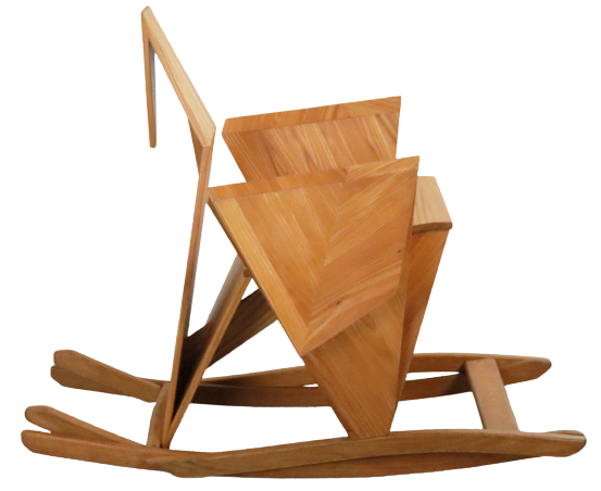 Sculptural rocking chair origami bird