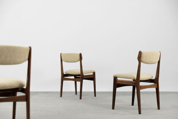 Chaise De Salle À Manger scandinave Moderne En Teck Du milieu Du Siècle, Années 1960, Ensemble De 4