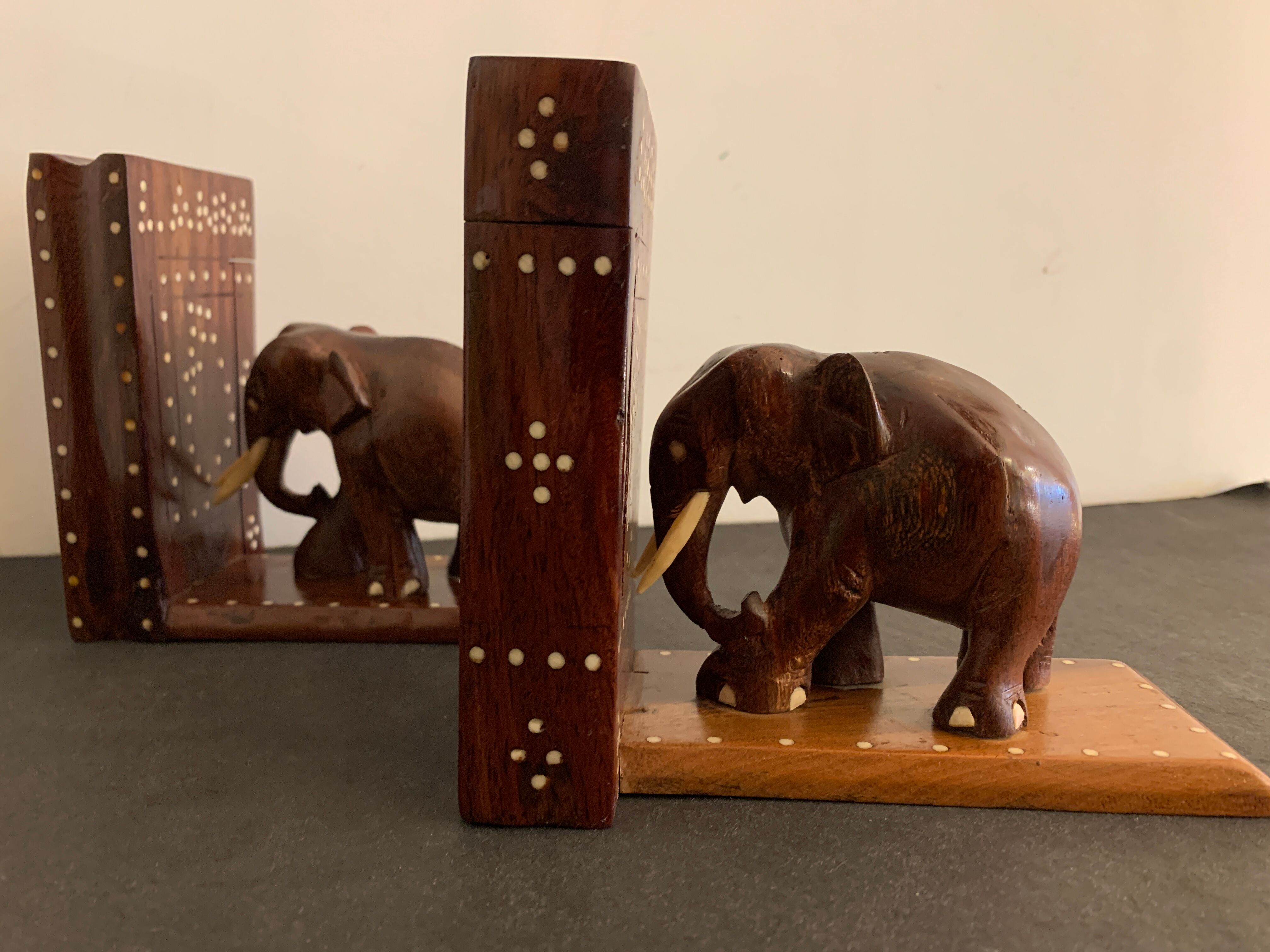 Pair of greenhouses books elephants in teak, 1970