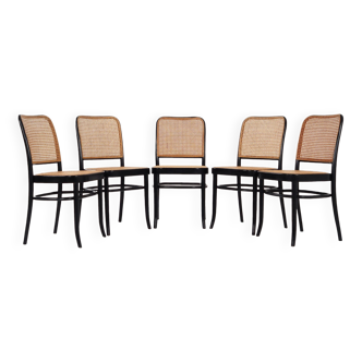 Ensemble de cinq chaises en hêtre, design danois, années 1970, production : Danemark