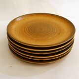 Set of 6 small stoneware plates