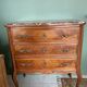 Small Louis XV chest of drawers – veined pink marble